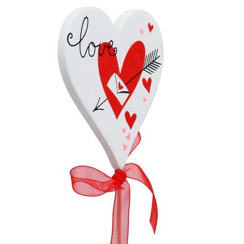 tételeket Virágdugó szív fehér masnival 7cm 12 db