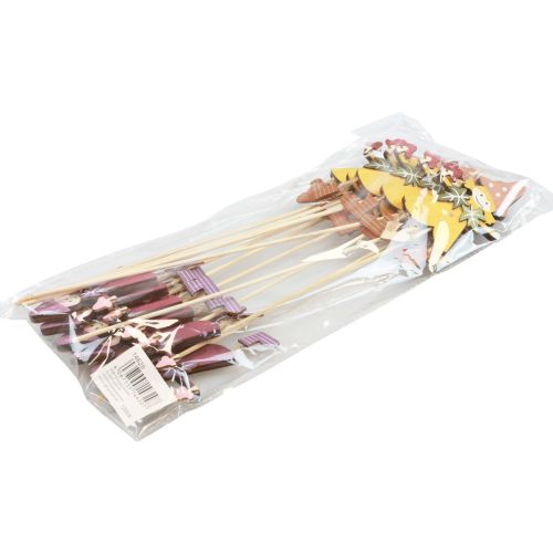 tételeket Virágdugó őszi dekoráció fa sárga lila 8×6cm 12db