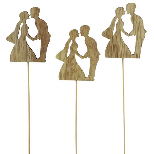 tételeket Virágdugó esküvői dekoráció torta topper esküvői pár natúr 28,5cm 14db