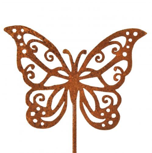 Virágdugó fém rozsda pillangó dekoráció 10x7cm