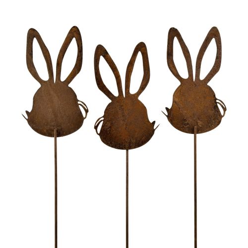 Floristik24 Virágdugó rozsda nyúl dekoráció 7,5cm×11,5cm 6 db