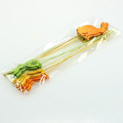 Floristik24 Díszdugós nyúl, 3 színű, 8cm, 18 db