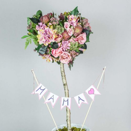 tételeket Csokor dália és protea, selyem virágok, nyári dekoráció L25cm