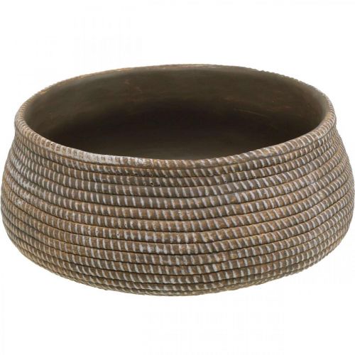 Floristik24 Virágcserép boho tál fonott mintás kerámia Ø26cm H10cm