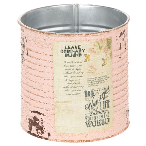 Floristik24 Virágcserép díszdoboz lazac fém nyári dekoráció Ø11cm M10.5cm