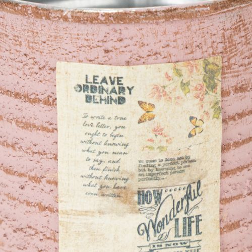 tételeket Virágcserép díszes fémből, kerek, antik rózsaszín, Ø8cm, M7.5cm