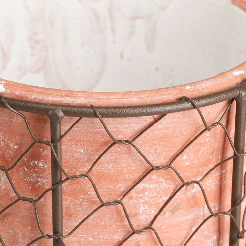 tételeket Virágcserép kerámia hálókosár fémbarna Ø30cm H11,5cm