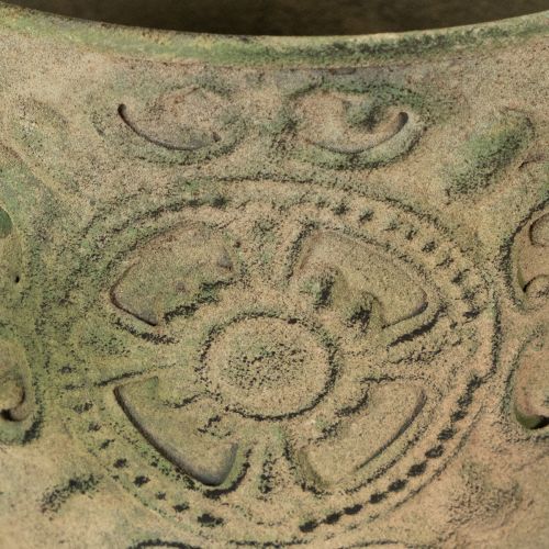 tételeket Fém virágcserép, zöld, vintage, Ø22cm–13,5cm, 3 db-os szett