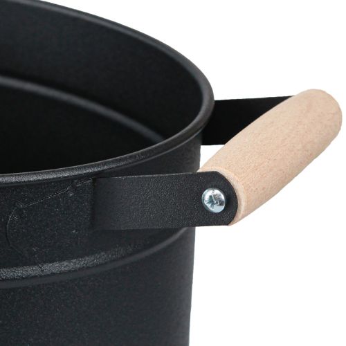 tételeket Virágcserép fém ovális fogantyúval fekete natúr 34x19.5x15cm