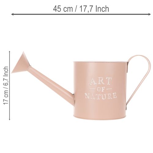 Vintage díszes virágcserép/öntözőkanna, antik rozé cink, Ø16.5cm M17cm | Floristik24.hu