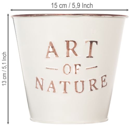 Cink virágcserép, krémszínű, Ø15cm, M13.5cm | Floristik24.hu