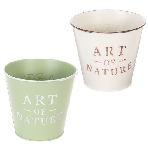 Art of Nature virágcserép felirattal, ablakpárkányra és nappaliba való dekoráció, 15 cm, 2 darab