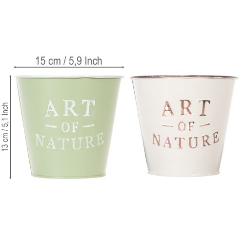 Art of Nature virágcserép felirattal, ablakpárkányra és nappaliba való dekoráció, 15 cm, 2 darab | Floristik24.hu