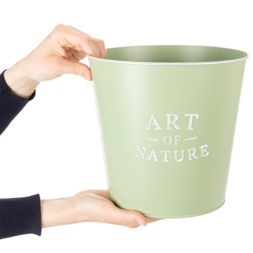tételeket Cink virágcserép, fém ültető, mentazöld, Ø22cm, M21cm