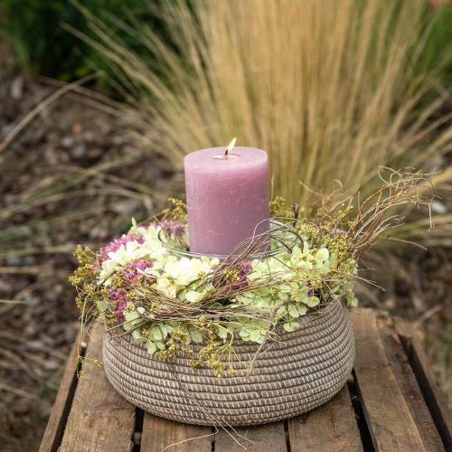 Floristik24 Virágcserép boho tál fonott mintás kerámia Ø26cm H10cm