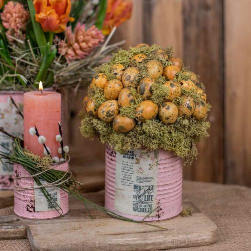 tételeket Virágcserép dekoratív bádog lazac fém nyári dekoráció Ø11cm H10,5cm