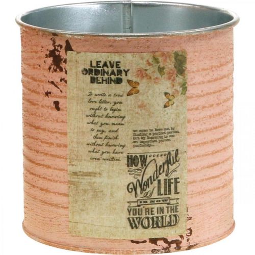 tételeket Virágcserép dekoratív bádog lazac fém nyári dekoráció Ø11cm H10,5cm