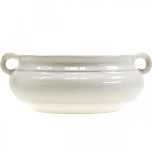 Floristik24 Virágcserép fogantyúval Ültető Kerámia cserép fehér Ø22cm