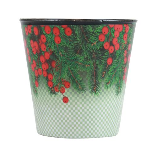 Floristik24 Virágcserepes karácsonyi virágtartó vödör Ilex Ø13cm H11,5cm
