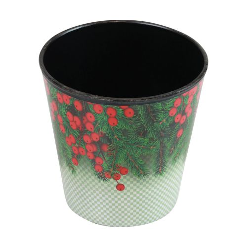 Floristik24 Virágcserepes karácsonyi virágtartó vödör Ilex Ø13cm H11,5cm