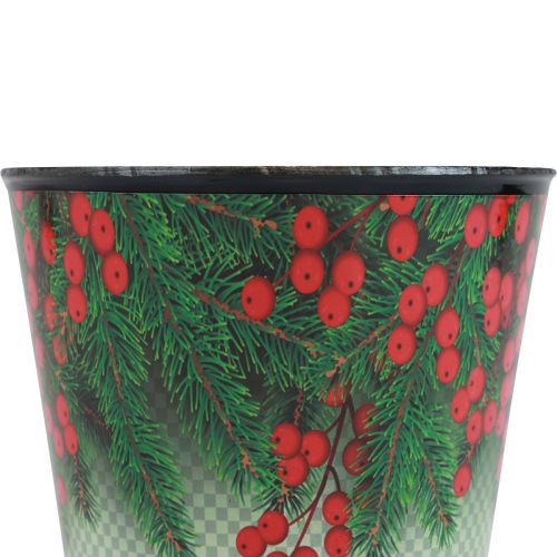 Floristik24 Virágcserepes karácsonyi virágtartó vödör Ilex Ø13cm H11,5cm
