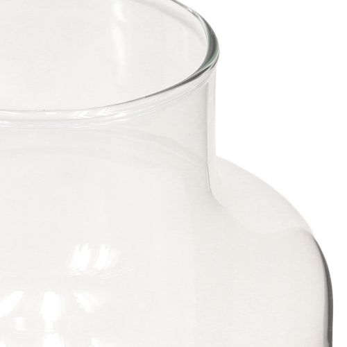 tételeket Virágváza üveg dekoratív váza nyakkal, átlátszó Ø14,5cm H25cm