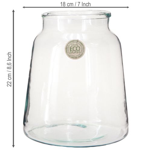 tételeket Virágváza üveg átlátszó üveg váza asztaldísz Ø18cm H22cm