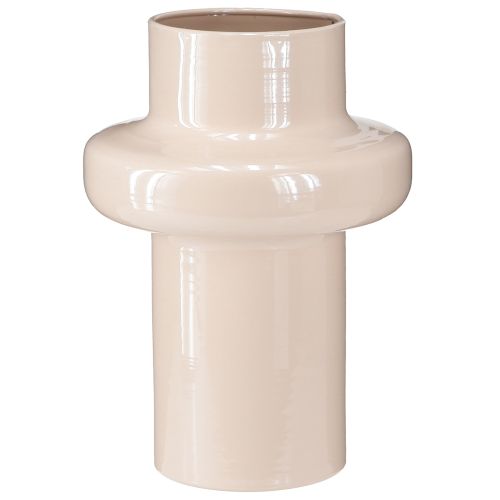 Floristik24 Virágváza fém barna cappuccino zománc Ø17cm M23cm