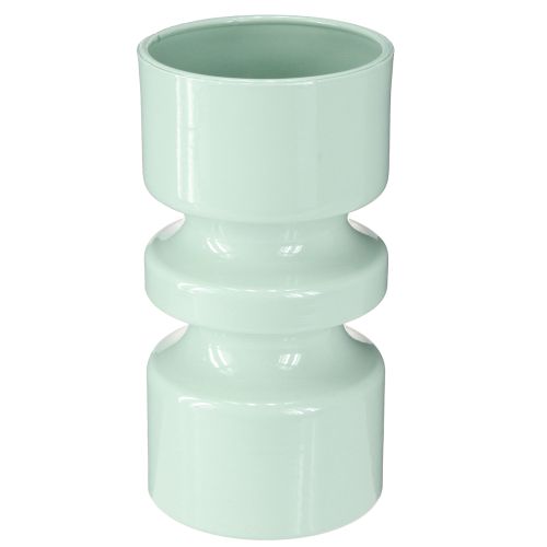 Floristik24 Fém virágváza mentazöld zománcból Ø9cm H17,5cm