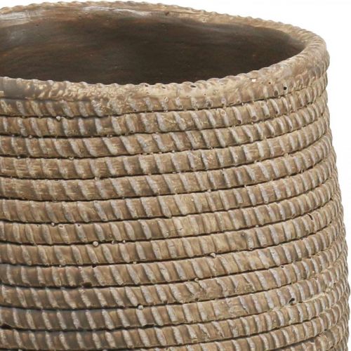 Floristik24 Boho virágcserép fonott mintás virágtartó kerámia Ø12cm H14cm 2db