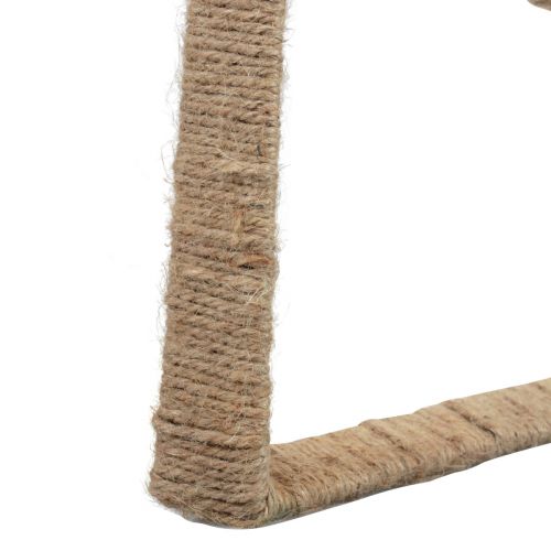 Floristik24 Boho stílusú, szíves fémgyűrűs díszgyűrűs juta szalag 30cm