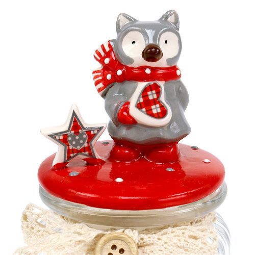 Floristik24 Cukorkaüveg fedővel róka Ø7,5cm H16cm