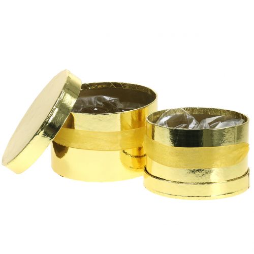 Floristik24 Virágdoboz arany Ø14 / 16cm 2db
