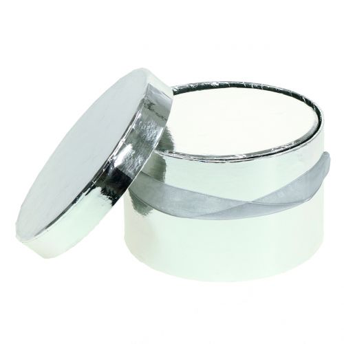 Floristik24 Virágdoboz ezüst Ø14/16cm 2db