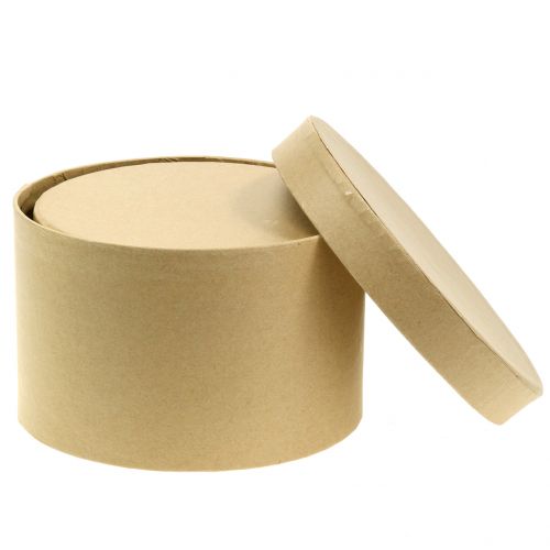 Floristik24 Doboz kerek virágláda természet Ø14 / 16cm 2db