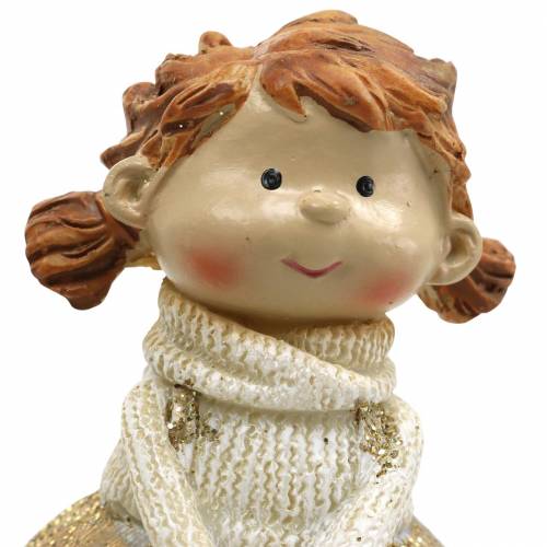 Floristik24 Dekoratív figurák kistestvér arany, csillámos 10/6,5cm, 2db-os készlet