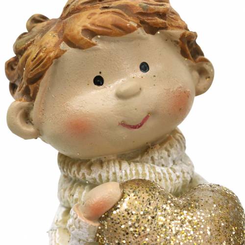 Floristik24 Dekoratív figurák kistestvér arany, csillámos 10/6,5cm, 2db-os készlet