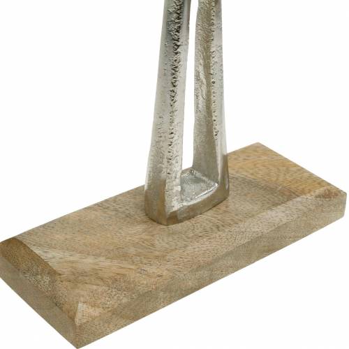 Floristik24 Dekoratív fa bükk ezüst, fa sziluett fémből, dekoratív fa mangófán