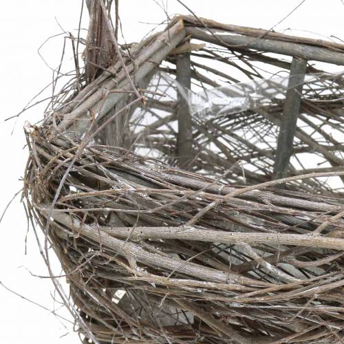 Floristik24 Dekoratív fonott kosár fogantyúval natúr H36,5cm H45cm 2 db-os készlet