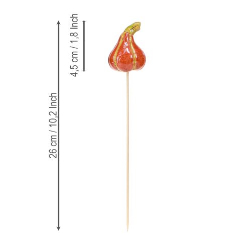 tételeket Színes mini tökök pálcikán kerámia dekoráció 5-6,5 cm 3 darab