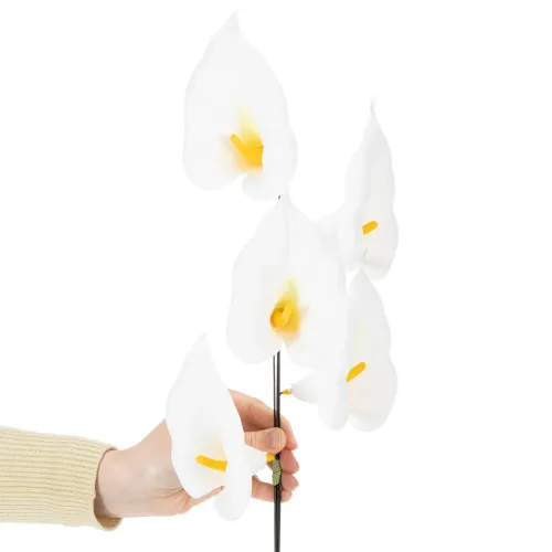 Műkála sárga porzóval, dekoratív virágokkal, 35 cm, 10 darab | Floristik24.hu