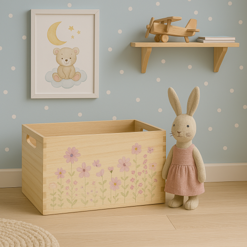 tételeket Kis fadoboz fadoboz virág pillangó 30x18cm