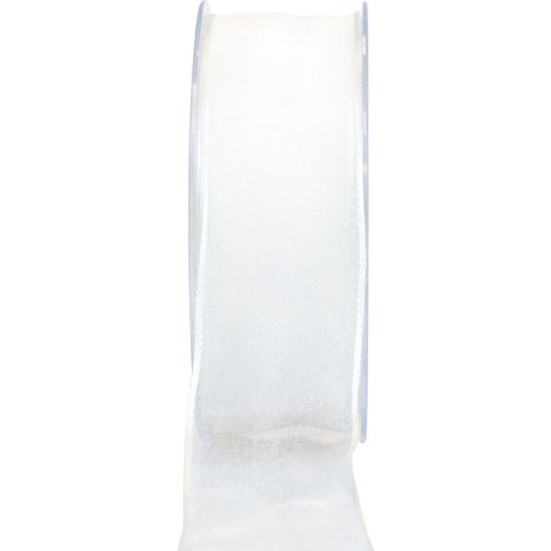 Sifon szalag organza szalag dekorációs szalag organza fehér 40mm 20m