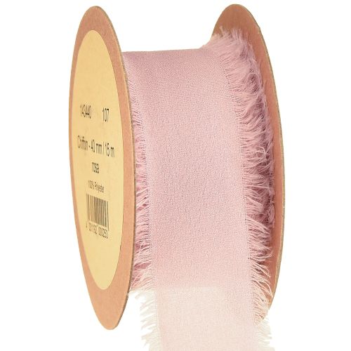 Sifon szalag rózsaszín rojtos szövetszalag 40mm 15m