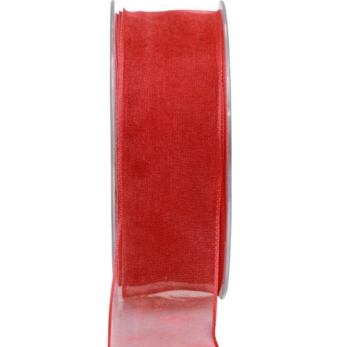 Floristik24 Sifon szalag organza szalag dekorációs szalag organza piros 40mm 20m