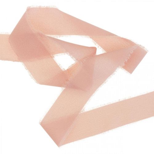 tételeket Sifon szalag rózsaszín szövet szalag rojtokkal 40mm 15m