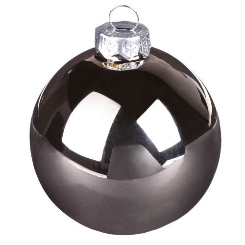 Floristik24 Karácsonyfa golyó ezüst sárgabarack üveggolyó Ø5cm 24 db