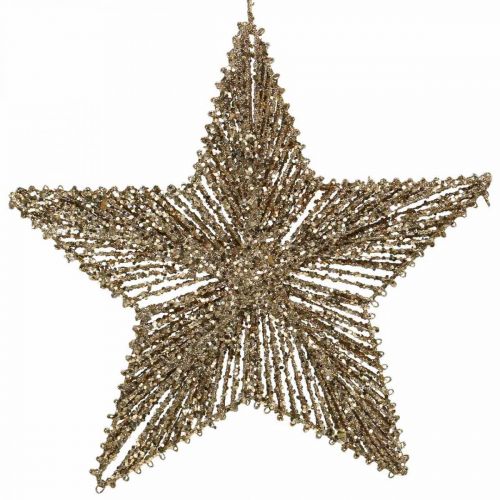 Floristik24 Karácsonyfadíszek, Adventi díszek, csillag medálok arany W30cm 4db