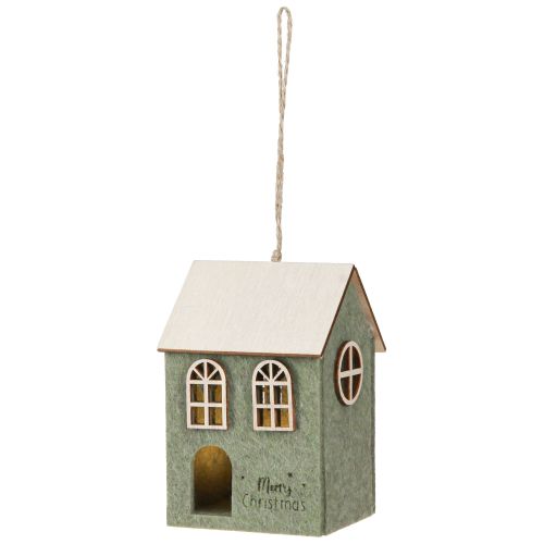 tételeket Filcház karácsonyfadísz zöld LED dekoráció 2 darabos szett