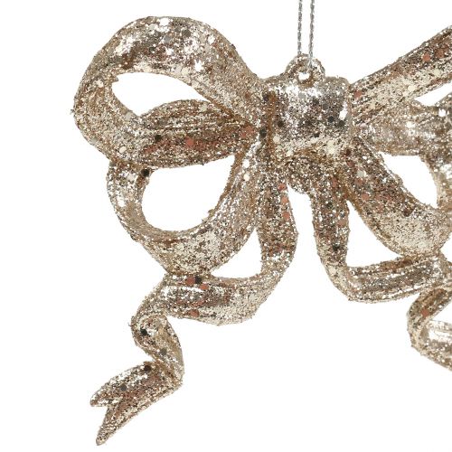 Floristik24 Karácsonyfadíszítő hurok 9cm csillogó arannyal 12db